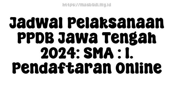 Jadwal Pelaksanaan PPDB Jawa Tengah 2024: SMA : 1. Pendaftaran Online