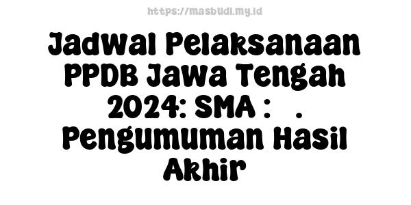 Jadwal Pelaksanaan PPDB Jawa Tengah 2024: SMA : 5. Pengumuman Hasil Akhir