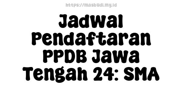 Jadwal Pendaftaran PPDB Jawa Tengah 24: SMA