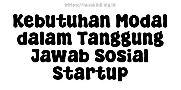 Kebutuhan Modal dalam Tanggung Jawab Sosial Startup