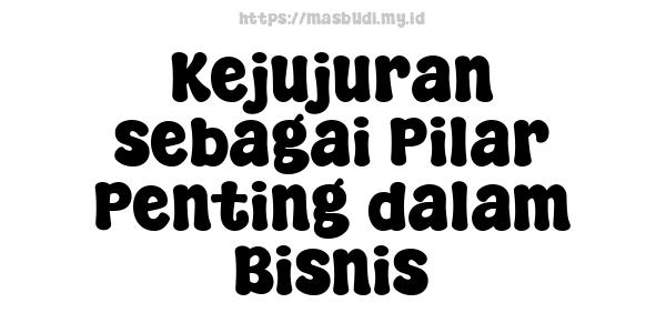 Kejujuran sebagai Pilar Penting dalam Bisnis