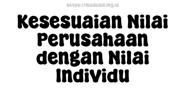 Kesesuaian Nilai Perusahaan dengan Nilai Individu