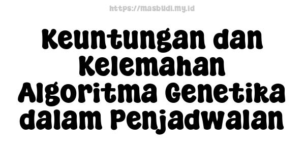 Keuntungan dan Kelemahan Algoritma Genetika dalam Penjadwalan