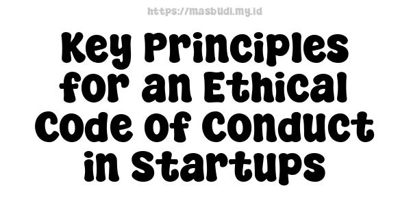 Key Principles for an Ethical Code of Conduct in Startups