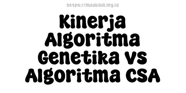 Kinerja Algoritma Genetika vs Algoritma CSA