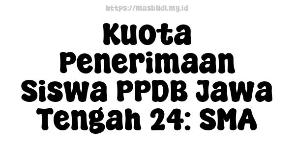 Kuota Penerimaan Siswa PPDB Jawa Tengah 24: SMA