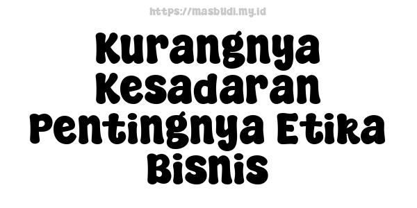 Kurangnya Kesadaran Pentingnya Etika Bisnis