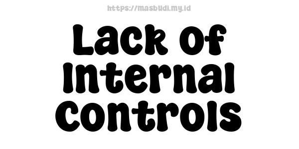 Lack of Internal Controls