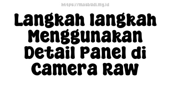 Langkah-langkah Menggunakan Detail Panel di Camera Raw