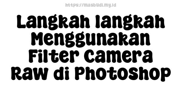 Langkah-langkah Menggunakan Filter Camera Raw di Photoshop