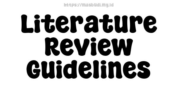 Literature Review Guidelines