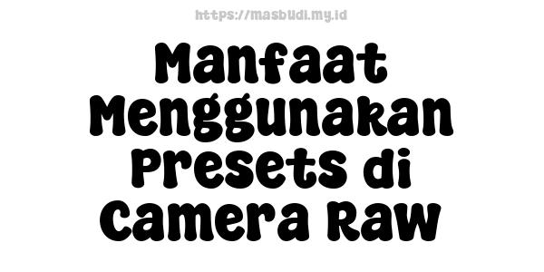 Manfaat Menggunakan Presets di Camera Raw