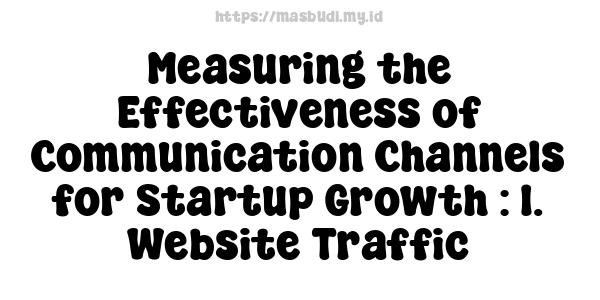 Measuring the Effectiveness of Communication Channels for Startup Growth : 1. Website Traffic