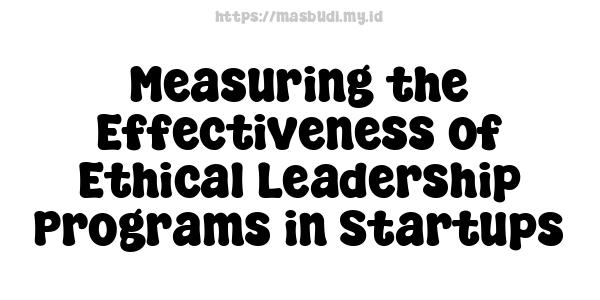 Measuring the Effectiveness of Ethical Leadership Programs in Startups