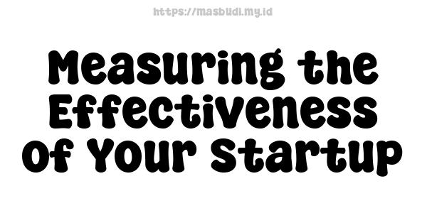 Measuring the Effectiveness of Your Startup