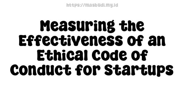 Measuring the Effectiveness of an Ethical Code of Conduct for Startups