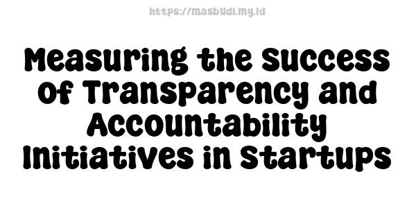 Measuring the Success of Transparency and Accountability Initiatives in Startups