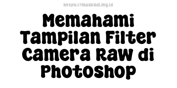 Memahami Tampilan Filter Camera Raw di Photoshop