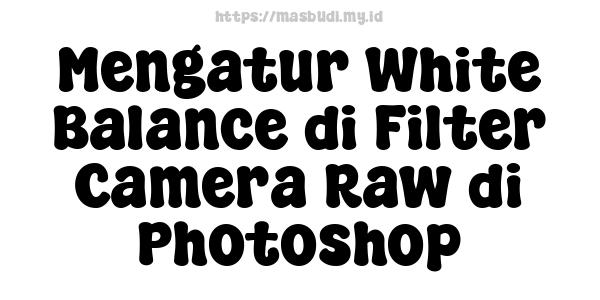 Mengatur White Balance di Filter Camera Raw di Photoshop