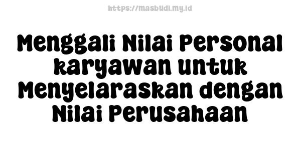 Menggali Nilai Personal karyawan untuk Menyelaraskan dengan Nilai Perusahaan