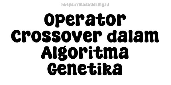 Operator Crossover dalam Algoritma Genetika