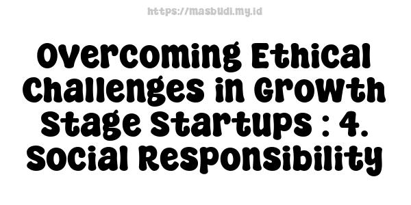 Overcoming Ethical Challenges in Growth Stage Startups : 4. Social Responsibility