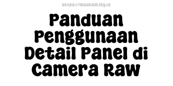 Panduan Penggunaan Detail Panel di Camera Raw