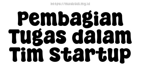 Pembagian Tugas dalam Tim Startup