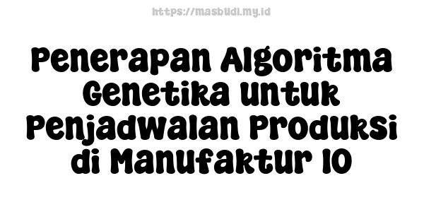 Penerapan Algoritma Genetika untuk Penjadwalan Produksi di Manufaktur 10