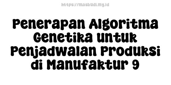 Penerapan Algoritma Genetika untuk Penjadwalan Produksi di Manufaktur 9