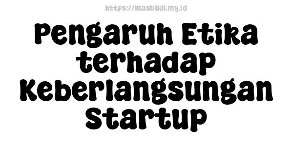 Pengaruh Etika terhadap Keberlangsungan Startup