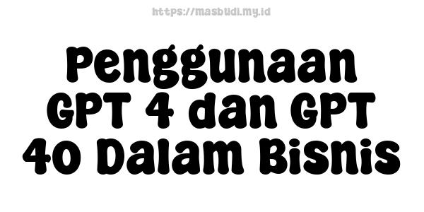 Penggunaan GPT-4 dan GPT-4o Dalam Bisnis