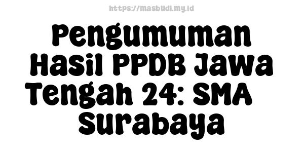 Pengumuman Hasil PPDB Jawa Tengah 24: SMA 3 Surabaya