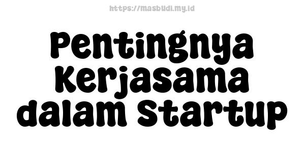 Pentingnya Kerjasama dalam Startup