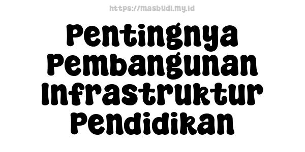 Pentingnya Pembangunan Infrastruktur Pendidikan