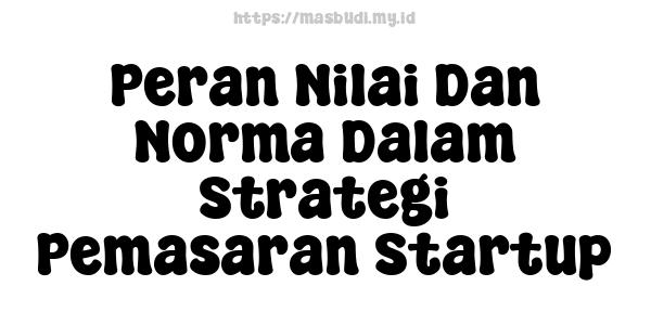 Peran Nilai Dan Norma Dalam Strategi Pemasaran Startup