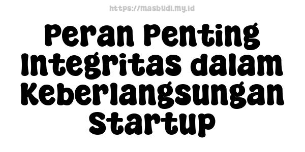 Peran Penting Integritas dalam Keberlangsungan Startup