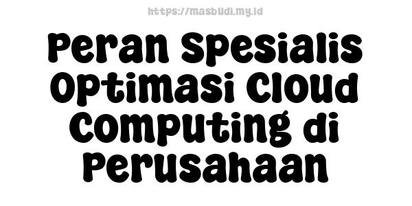 Peran Spesialis Optimasi Cloud Computing di Perusahaan