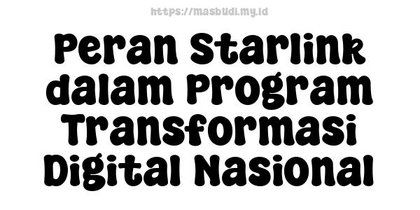 Peran Starlink dalam Program Transformasi Digital Nasional