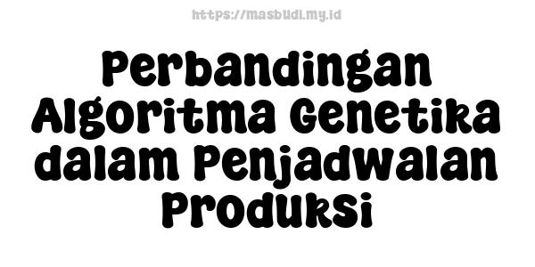 Perbandingan Algoritma Genetika dalam Penjadwalan Produksi