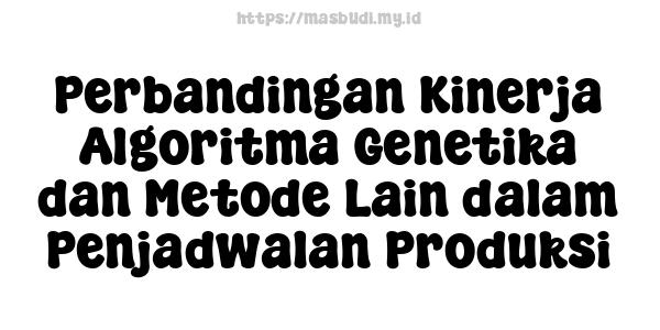 Perbandingan Kinerja Algoritma Genetika dan Metode Lain dalam Penjadwalan Produksi