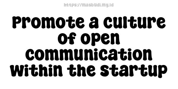 Promote a culture of open communication within the startup