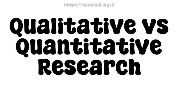 Qualitative vs Quantitative Research