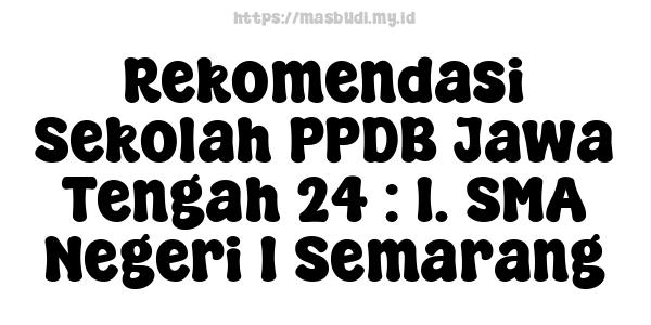 Rekomendasi Sekolah PPDB Jawa Tengah 24 : 1. SMA Negeri 1 Semarang