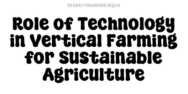 Role of Technology in Vertical Farming for Sustainable Agriculture