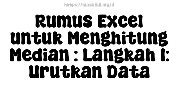 Rumus Excel untuk Menghitung Median : Langkah 1: Urutkan Data