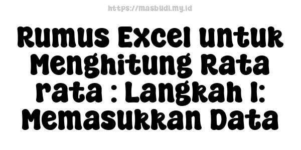 Rumus Excel untuk Menghitung Rata-rata : Langkah 1: Memasukkan Data