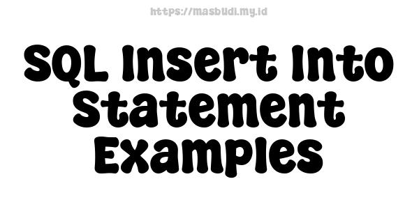 SQL Insert Into Statement Examples