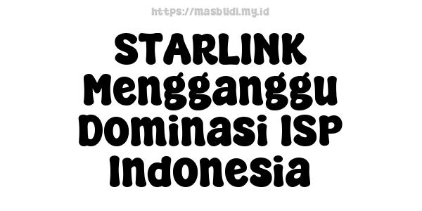 STARLINK Mengganggu Dominasi ISP Indonesia