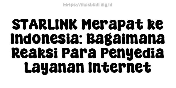 STARLINK Merapat ke Indonesia: Bagaimana Reaksi Para Penyedia Layanan Internet